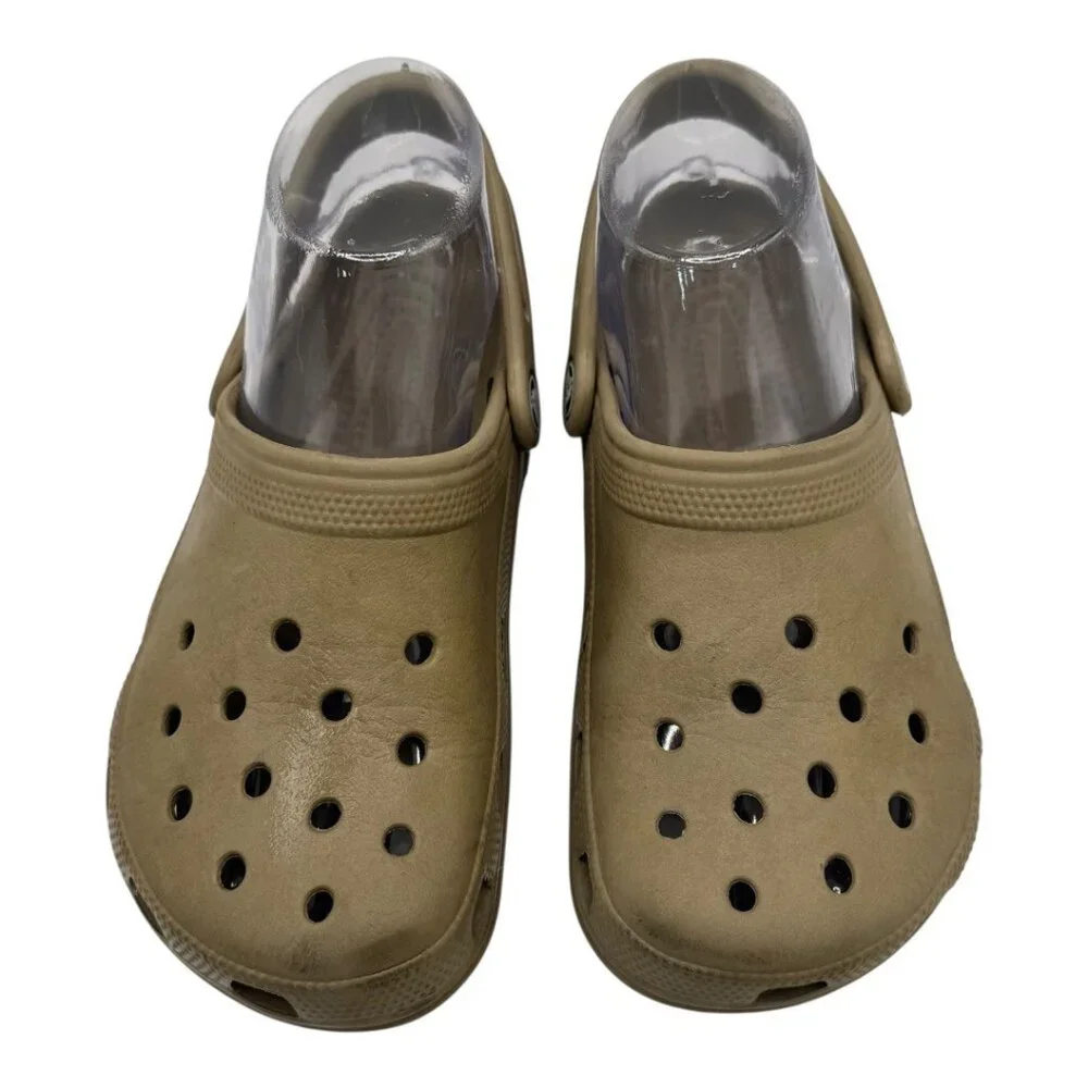 Crocs Shoes Youth Unisex 3 Boys Tan Solid Classic Clog Retro‎ Outdoor